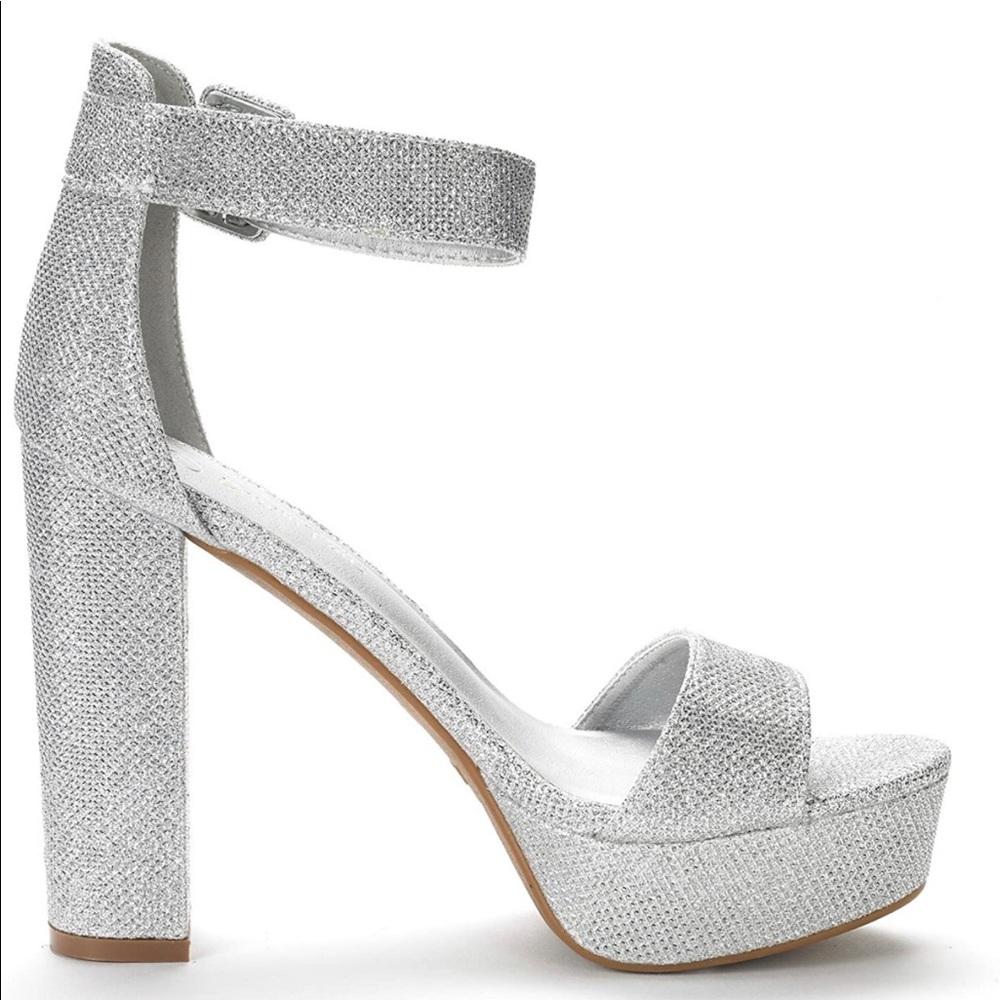 Dream Pairs Silver Platform Heel